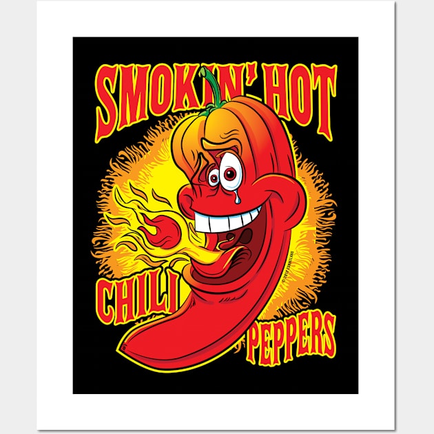 Smokin Hot Spicy Flaming Red Hot Chili Pepper Wall Art by eShirtLabs